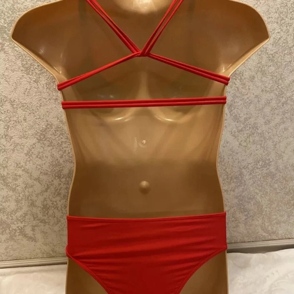SHEIN Vibrant Red Bikini with Zipper